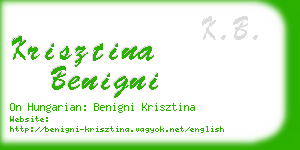 krisztina benigni business card